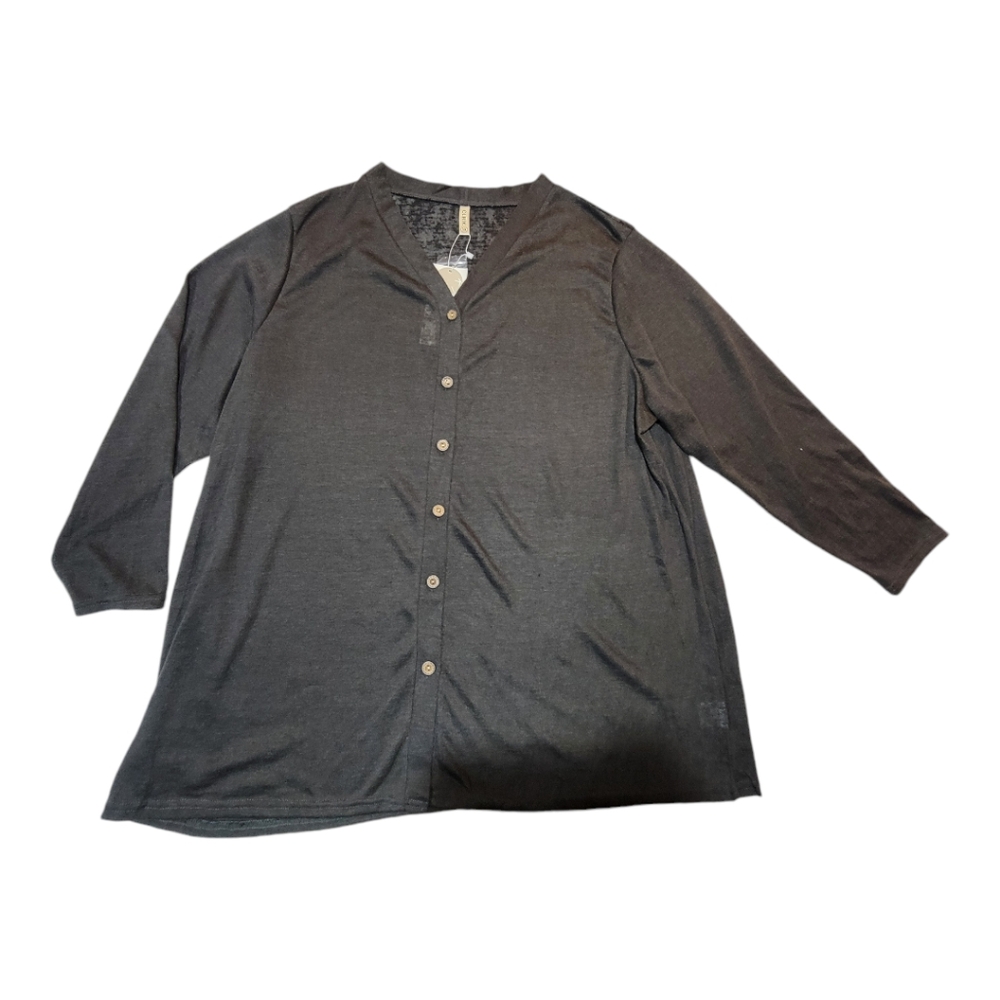 OLRIK Women Plus Size 3X Button Down Knit Cardigan Long Sleeve NWT